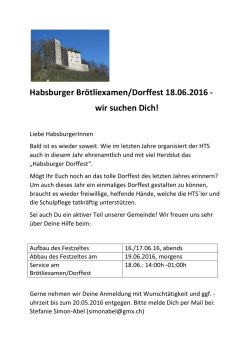 Habsburger Br&ouml;tliexamen/Dorffest 18.06.2016