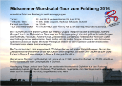 Midsommer-Wurstsalat-Tour zum Feldberg 2016