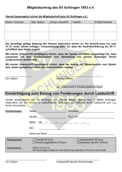 Mitgliedsantrag SV Schlingen e.V.