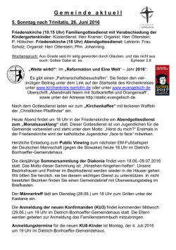 Infoblatt Gemeinde aktuell - Evangelische Kirchengemeinde Letmathe