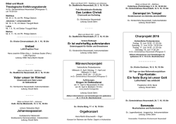 Jahresprogramm Kirchenmusik 2016
