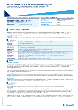 Produktinformationsblatt nach Wertpapierhandelsgesetz