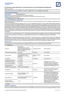 Produktinformationsblatt über Finanzinstrumente nach