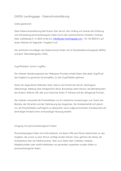 QVEEX-Landingpage - Datenschutzerklärung