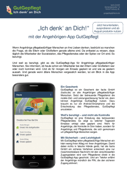 Jetzt informieren - Gut gepflegt entlastet.