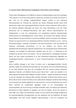 Dr. Johannes Endres: Mikrokosmische Autobiografie