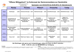 Speisenplan vom 20.-24.06.2016 - Seniorenresidenz "Zur Sandmühle"