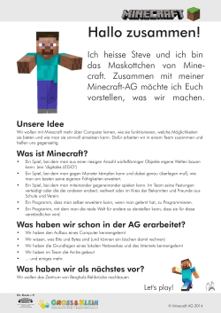 Hallo zusammen! - Minecraft-AG