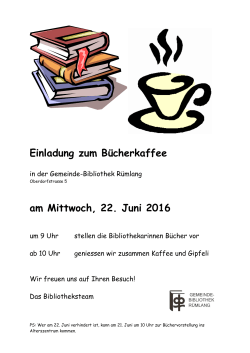Flyer Bücherkaffee 2016 - Gemeinde