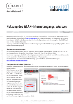 Nutzung des WLAN-Internetzugangs eduroam