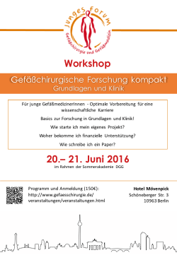 20.– 21. Juni 2016 Workshop