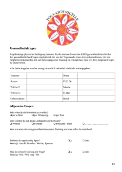 Gesungheitsfragen - Yoga Lichtquelle