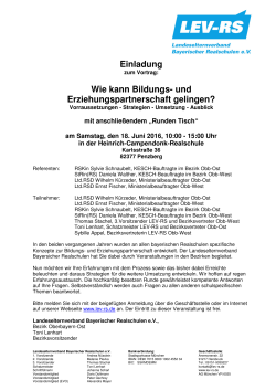 Einladung zum Vortrag - Landeselternverband Bayerischer