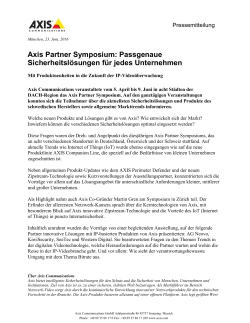 Axis Partner Symposium: Passgenaue