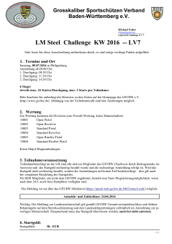 2016 – Ausschreibung LM Steel Challenge