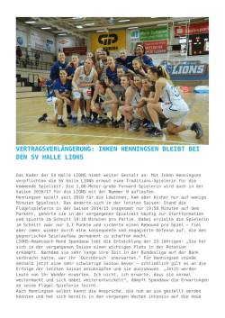 Inken Henningsen bleibt bei den SV Halle Lions