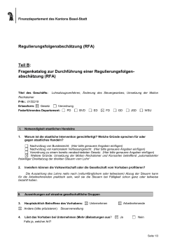 Regulierungsfolgenabschätzung - Regierungsrat des Kantons Basel
