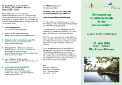 Ehrenamtstag f&uuml;r Mitarbeitende in der Seniorenarbeit 21. Juni 2016