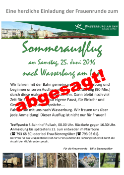Ausflug Wasserburg 2016_Absage