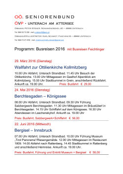 Seniorenbund Reiseprogramm 2016