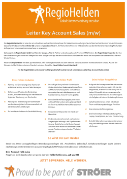 Leiter Key Account Sales (m/w)