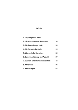 Inhalt - Familiengeschichte Blomeier / Blomeyer