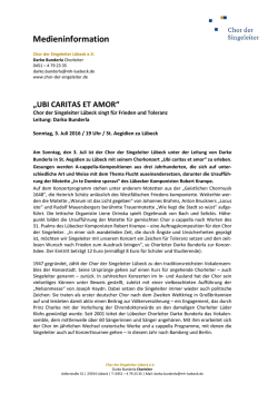 Medieninformation - Chor der Singeleiter