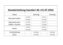 Standeinteilung Saardart 30.+31.07.2016