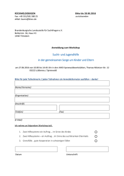 Sucht- und Jugendhilfe in der gemeinsamen Sorge um Kinder und