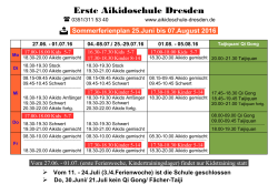 Sommerplan - Erste Aikidoschule Dresden