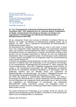 Statement von Prof. Dr. Annerose Siebert, Fakult&auml;t Soziale Arbeit