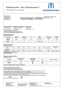 Softwaremuster - Kein Originalzeugnis
