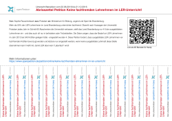 Abrisszettel Keine fachfremden LehrerInnen im LER