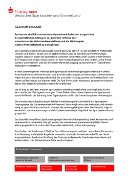 Das Gesch&auml;ftsmodell der Sparkassen
