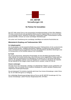 Ihr Partner f&uuml;r Immobilien - DR. MEYER Verwaltungen AG