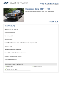 Mercedes-Benz 200 T (1983) 16.000 EUR