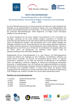 RECHT UND BEHINDERUNG Veranstaltungsreihe in der