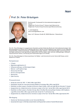 Prof. Dr. Peter Bräutigam