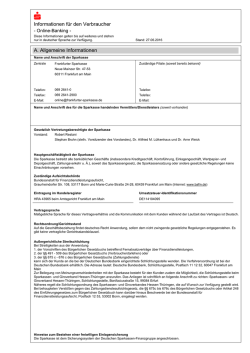 Informationen f&uuml;r den Verbraucher A. Allgemeine Informationen