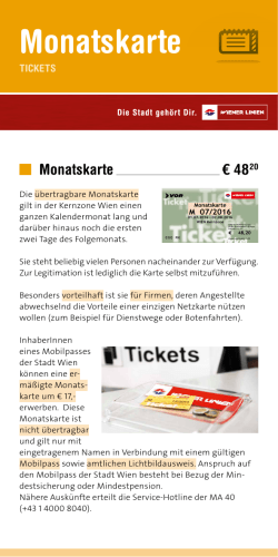 Monatskarte - Wiener Linien