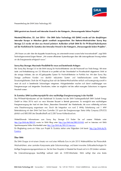 Pressetext als PDF - SMA Solar Technology AG