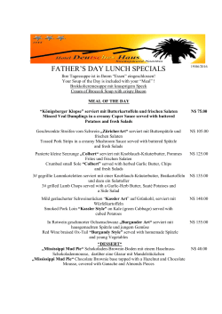 FATHER`S DAY LUNCH SPECIALS