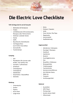 Checkliste - Electric Love