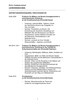 lehrverzeichnis - Kunsthochschule Kassel