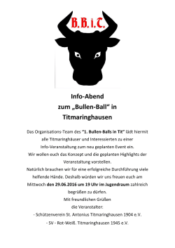 Info-Abend zum „Bullen-Ball“ in Titmaringhausen
