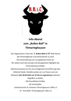 Info-Abend zum „Bullen-Ball“ in Titmaringhausen