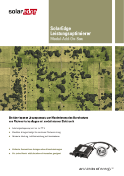 architects of energy™ SolarEdge Leistungsoptimierer