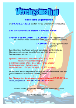 Hallo liebe Segelfreunde Ziel : Fischerh&uuml;tte Sietow &ndash; Sietow Hafen