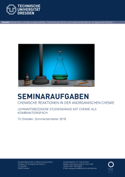 Seminaraufgaben - Fachrichtung Chemie und Lebensmittelchemie