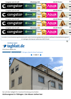 Wohnungsnot in Tübingen: 156 Häuser stehen leer Congstar wie ich